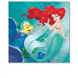 20 serviettes de table 33 cm La Petite Sirène Ariel