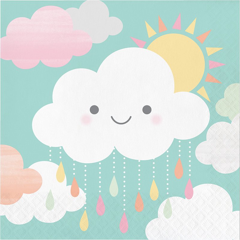 20 SERVIETTES 33 CM NUAGES DE SOLEIL