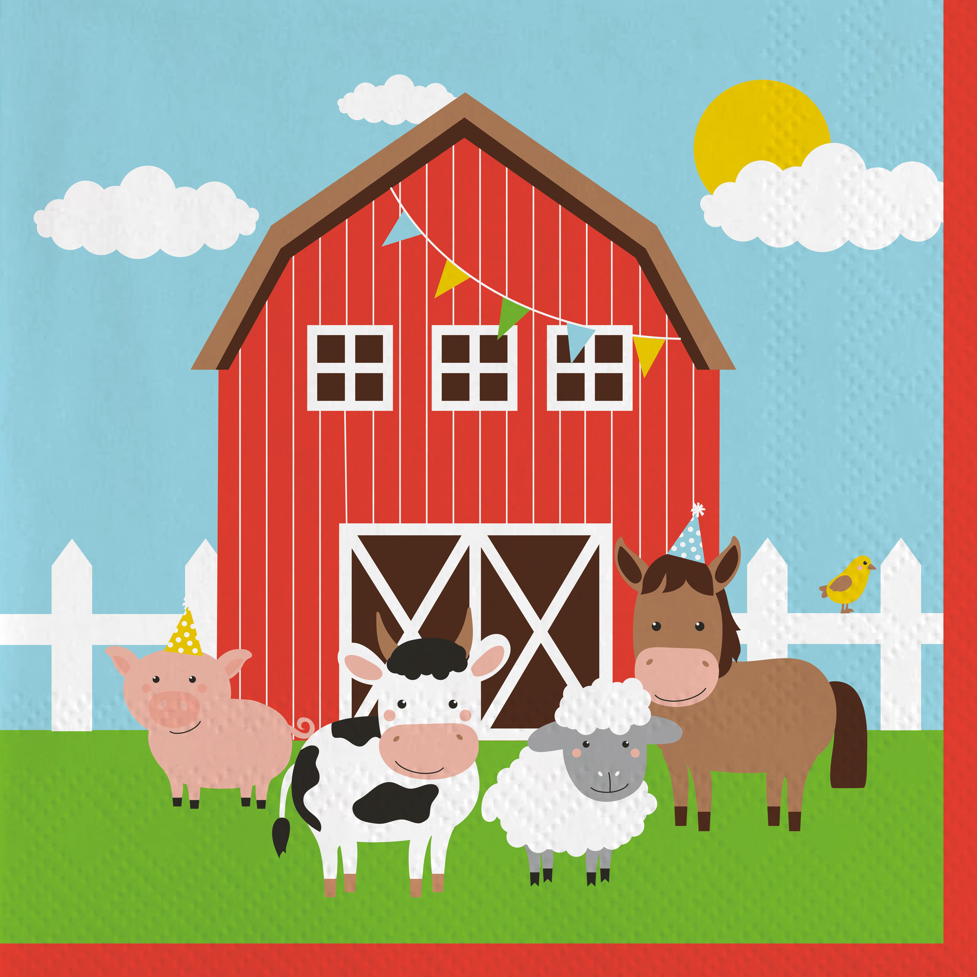 20 SERVIETTES 33 CM ANIMAUX DE LA FERME