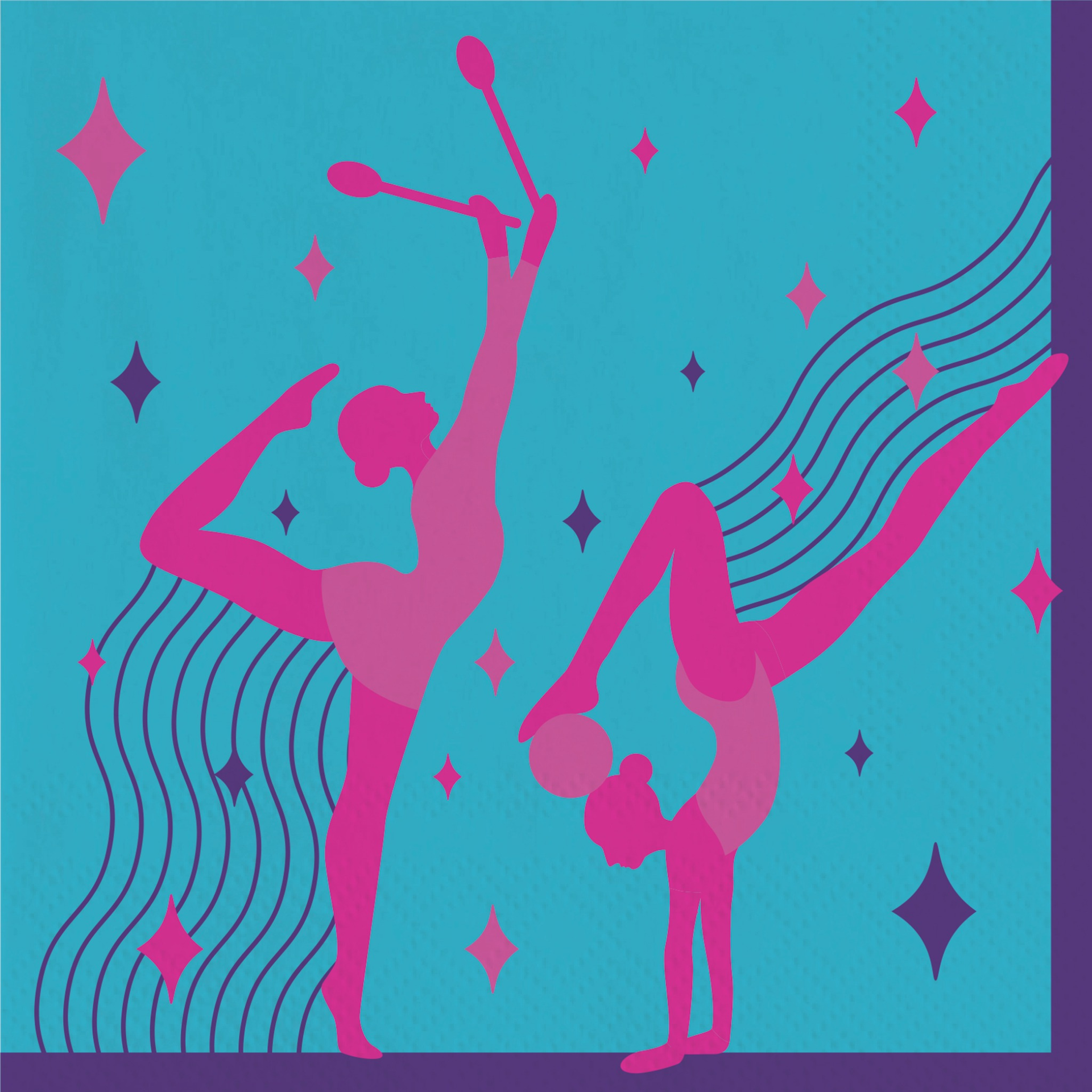 20 serviettes de table 33 cm - Thème gymnastique