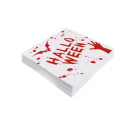 20 serviettes de table de 33 cm sur le thème d'Halloween sanglant