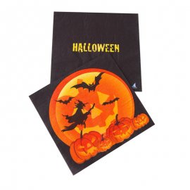 20 serviettes de table citrouille d'Halloween 33 cm