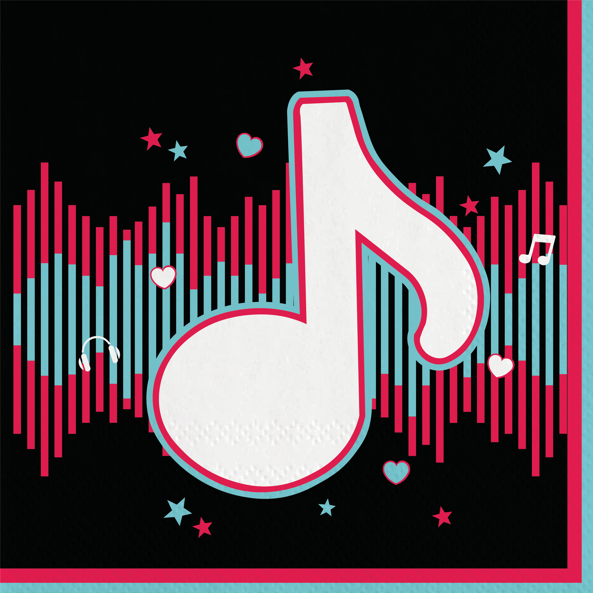 20 serviettes de table pour soirée dansante, 33 cm