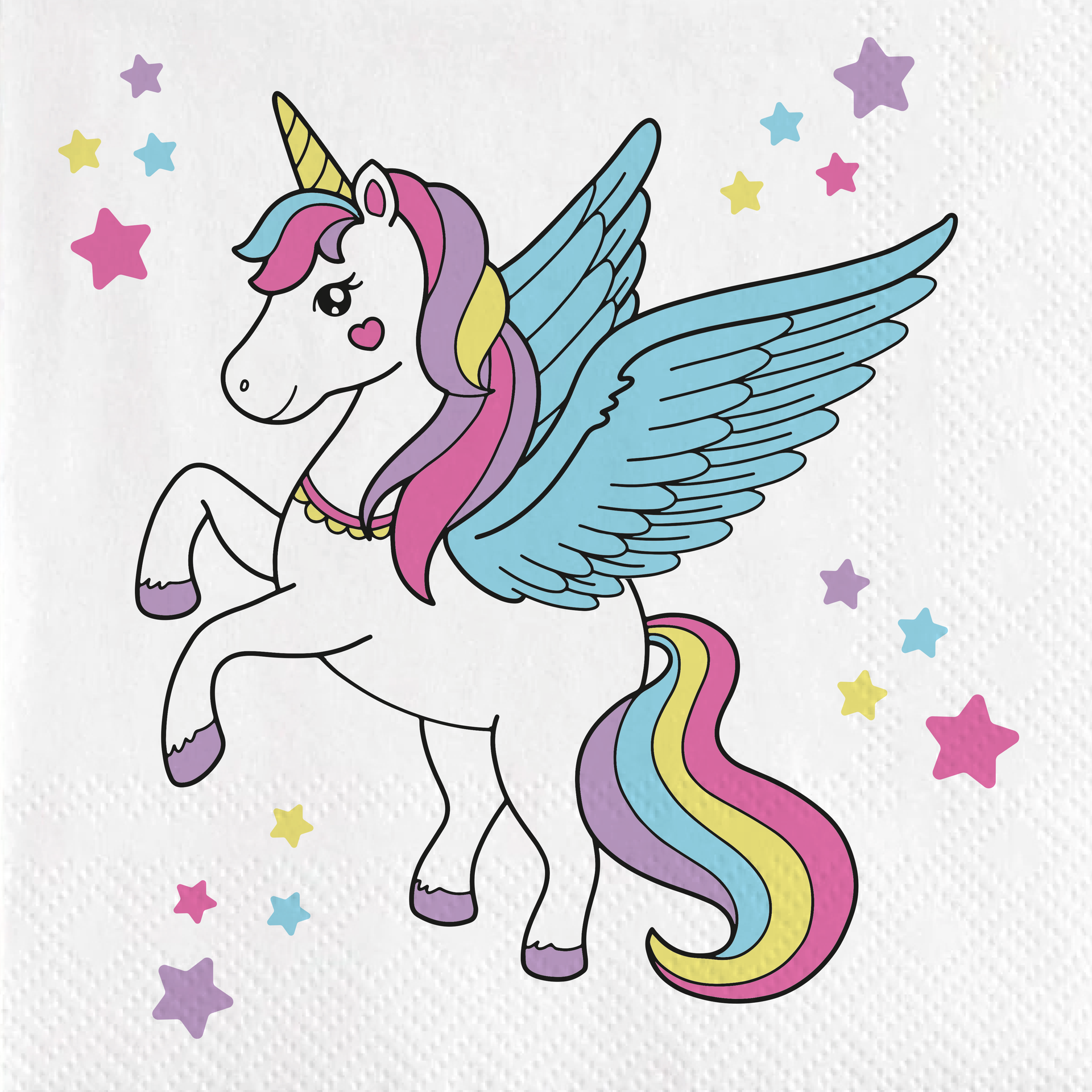 20 serviettes magiques licorne 33 cm