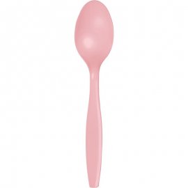 24 CUILLÈRES EN PLASTIQUE DE QUALITÉ SUPÉRIEURE ROSE CLASSIQUE