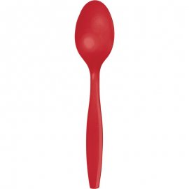 24 CUILLÈRES CLASSIQUES PREMIUM EN PLASTIQUE ROUGE