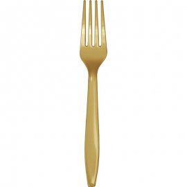 24 FORCHETTE DI PLASTICA ORO LUCENTEZZA PREMIUM
