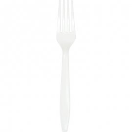 24 FORCHETTE IN PLASTICA BIANCA PREMIUM