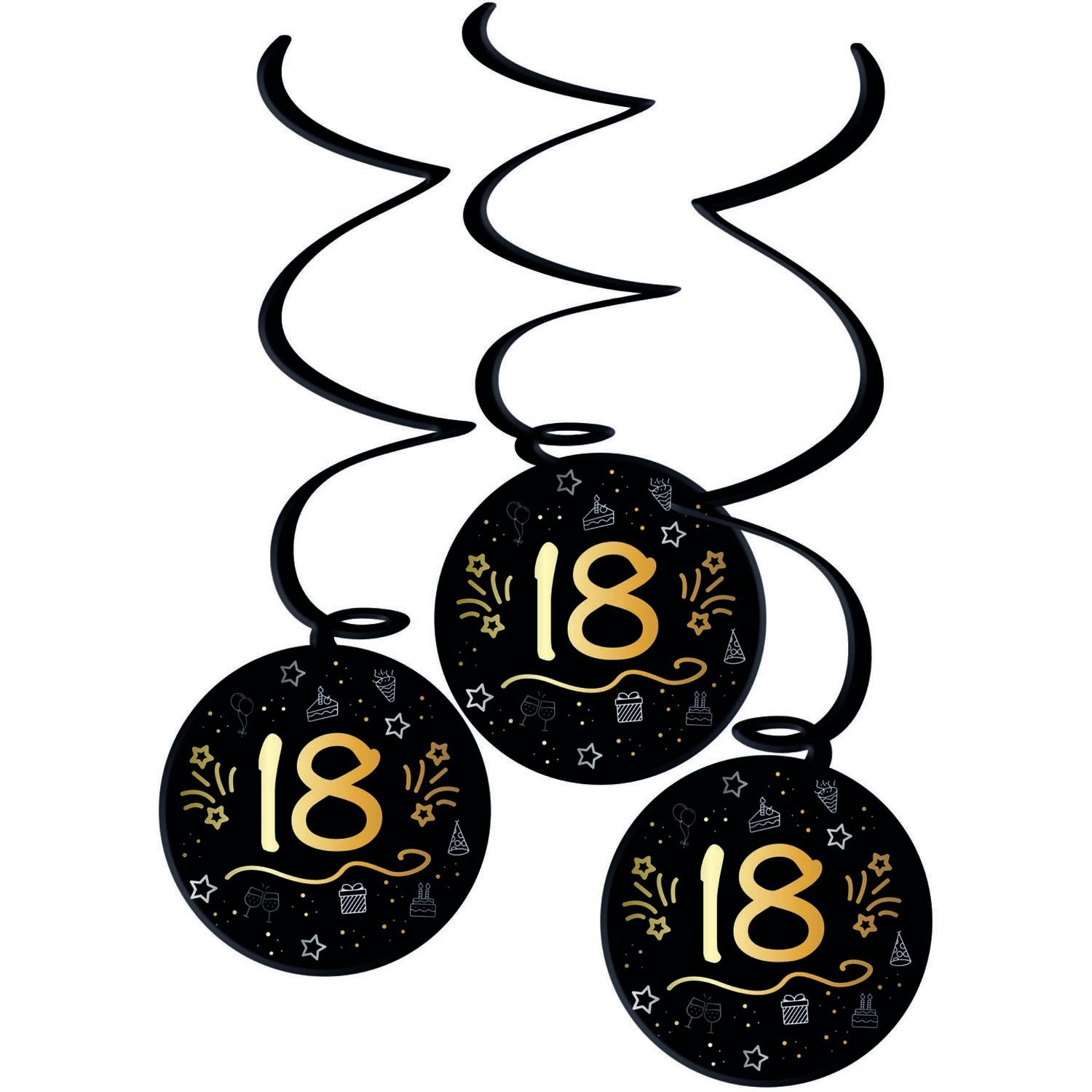 3 pendentifs « Joyeux anniversaire » pour un 18e anniversaire