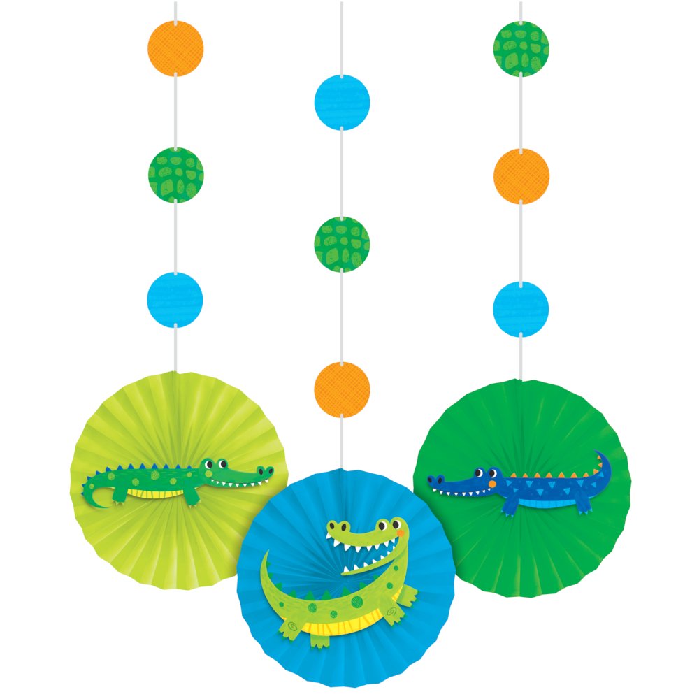 3 décorations suspendues FÊTE ALLIGATOR