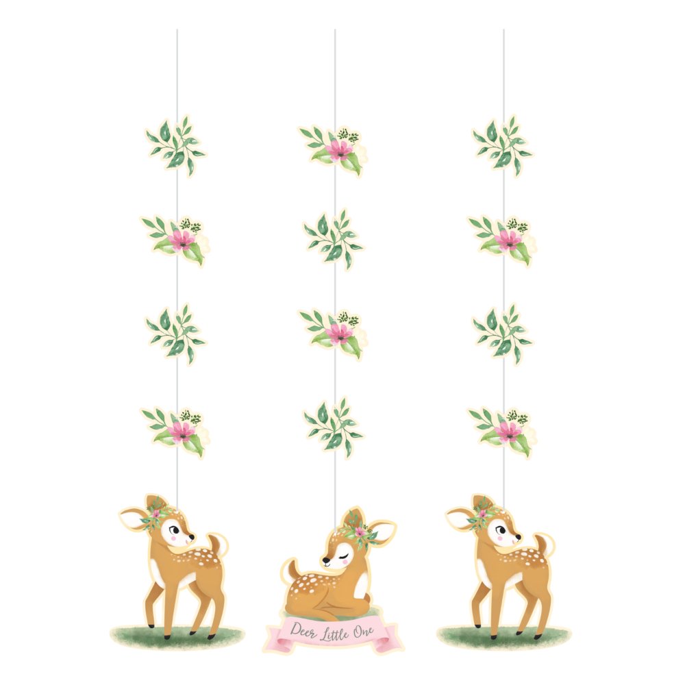3 décorations suspendues en forme de petit cerf