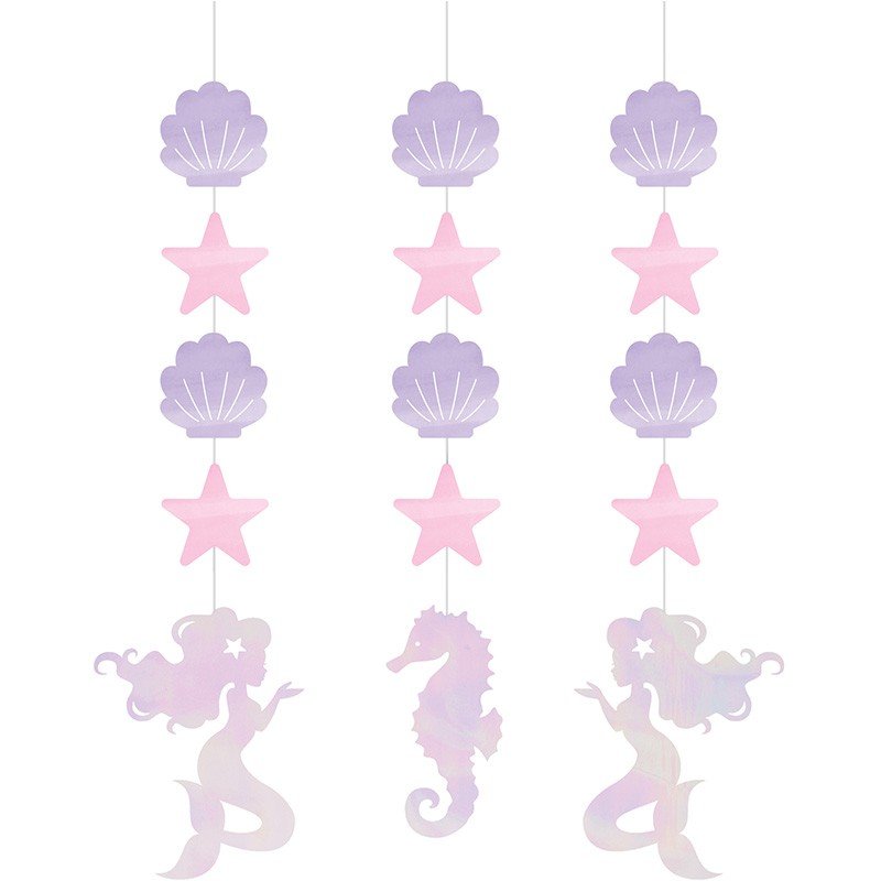 3 decorazioni sospese Irid Mermaid Shine