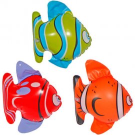 3 poissons tropicaux gonflables 16 x 8 cm
