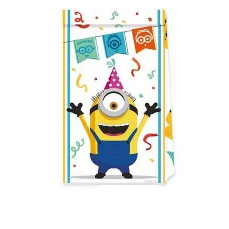 4 SACS EN PAPIER MINIONS