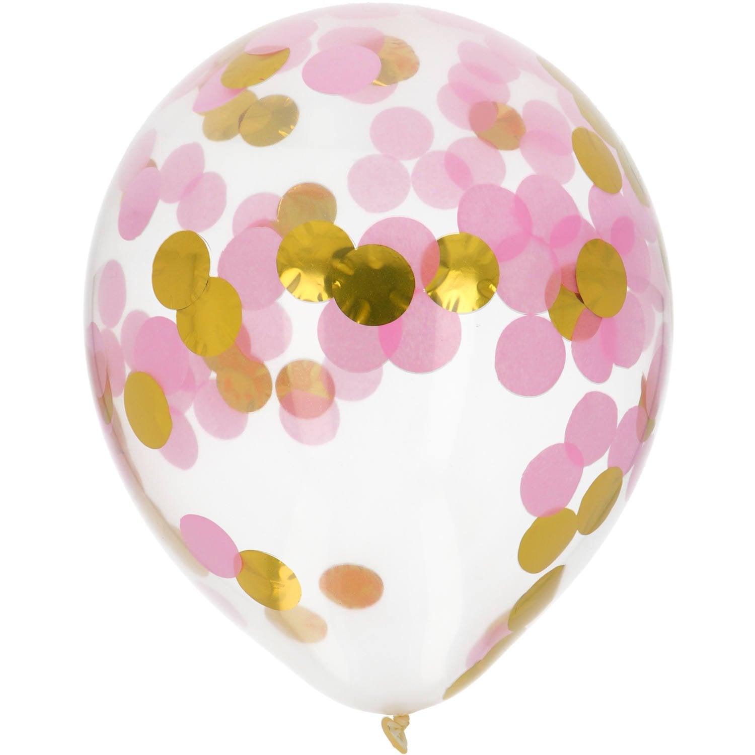 4 ballons à confettis dorés et roses de 30 cm