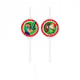 4 PAILLES EN PAPIER MINECRAFT