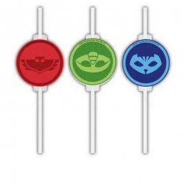 4 PAILLES EN PAPIER PJ MASKS