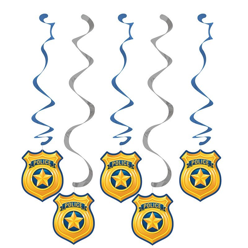 5 decorazioni sospese per feste a tema polizia