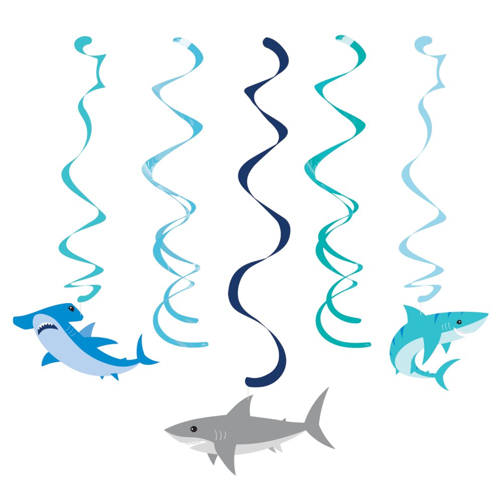5 décorations suspendues pour une fête sur le thème des requins