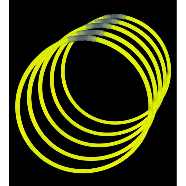 50 colliers lumineux jaunes