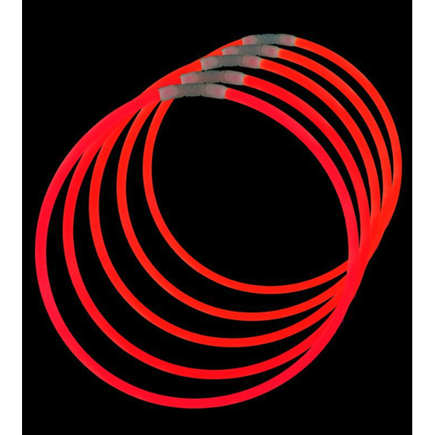 50 colliers rouges lumineux