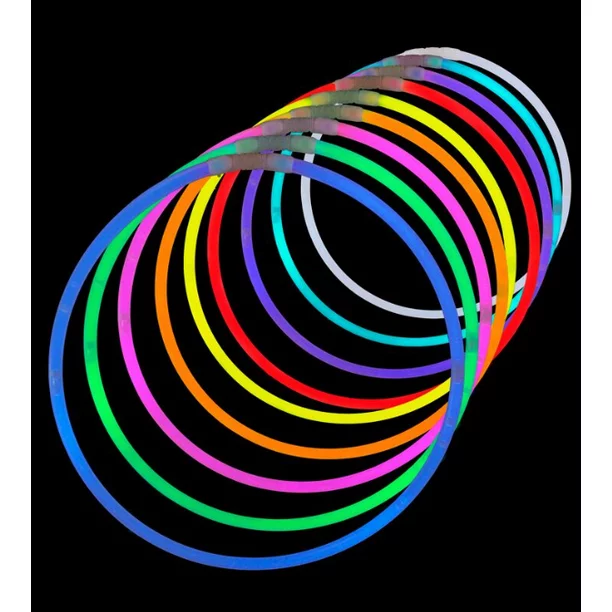 50 colliers lumineux assortis