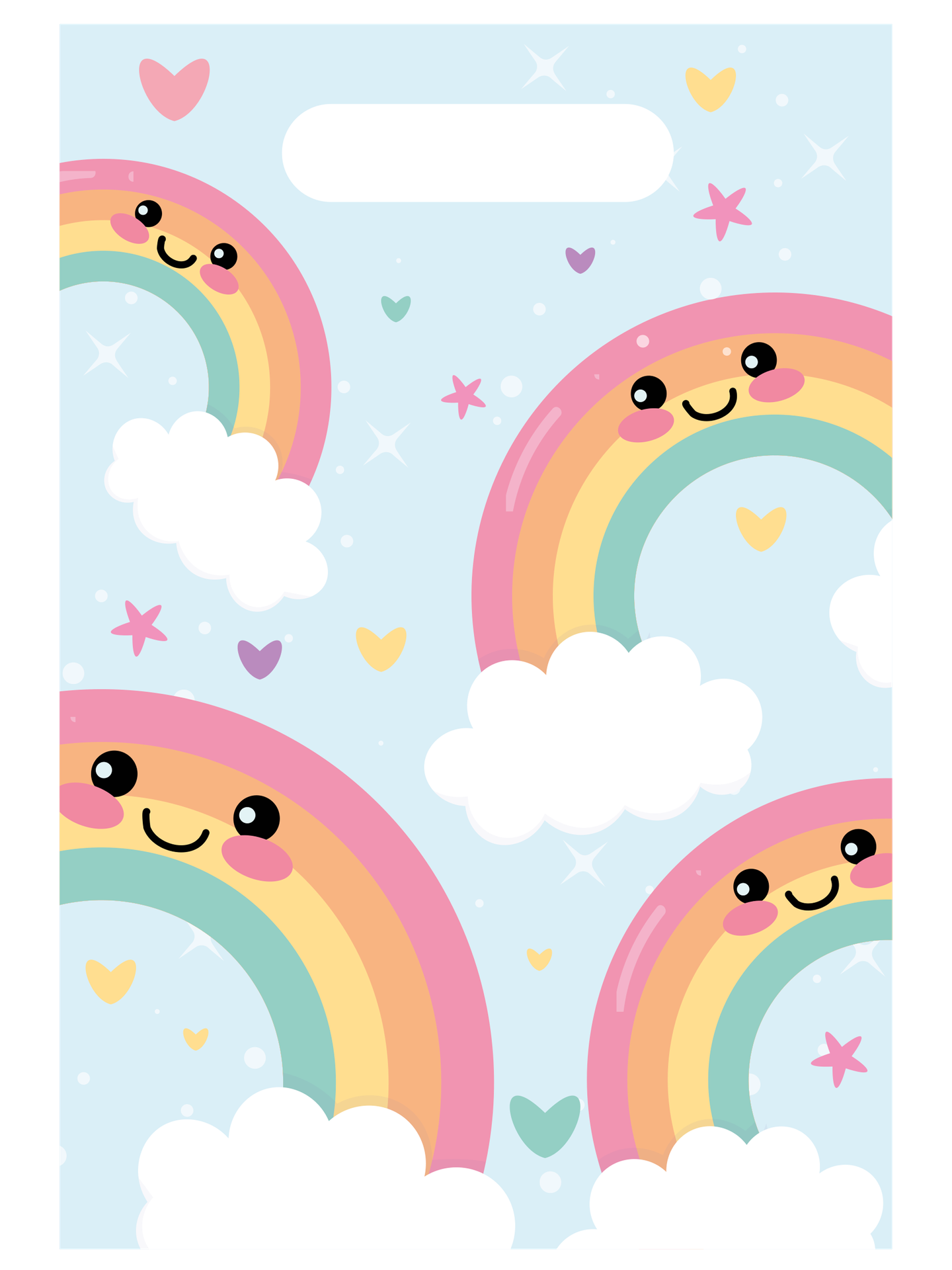 6 SACS DE FÊTE ARC-EN-CIEL 16 X 23 CM