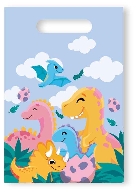 6 sacs dinosaures rigolos