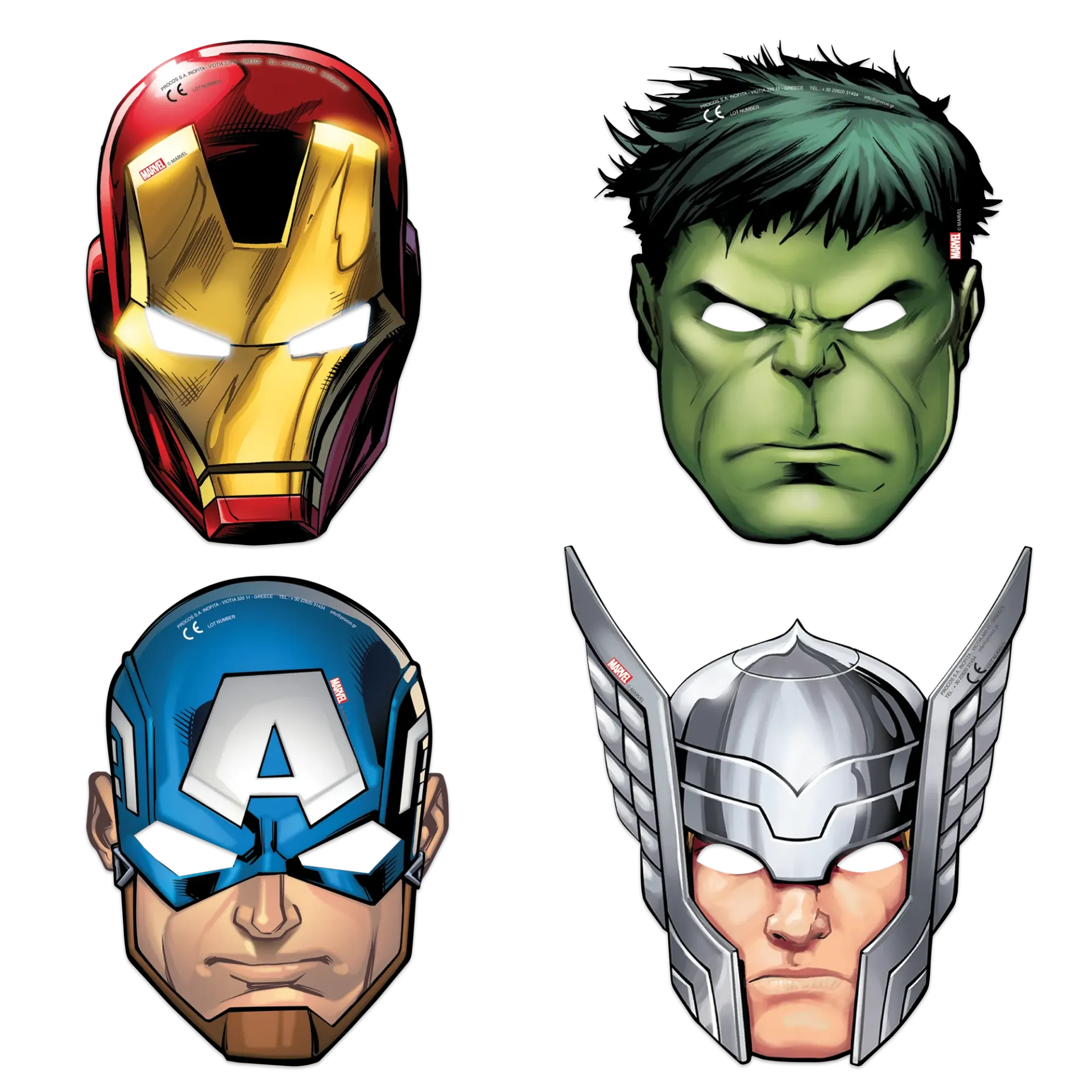 6 MASQUES DES AVENGERS