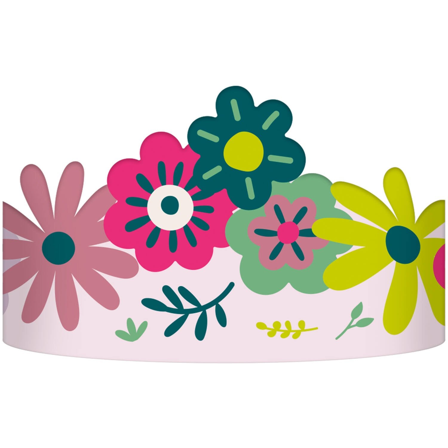 6 couronnes de fleurs en papier