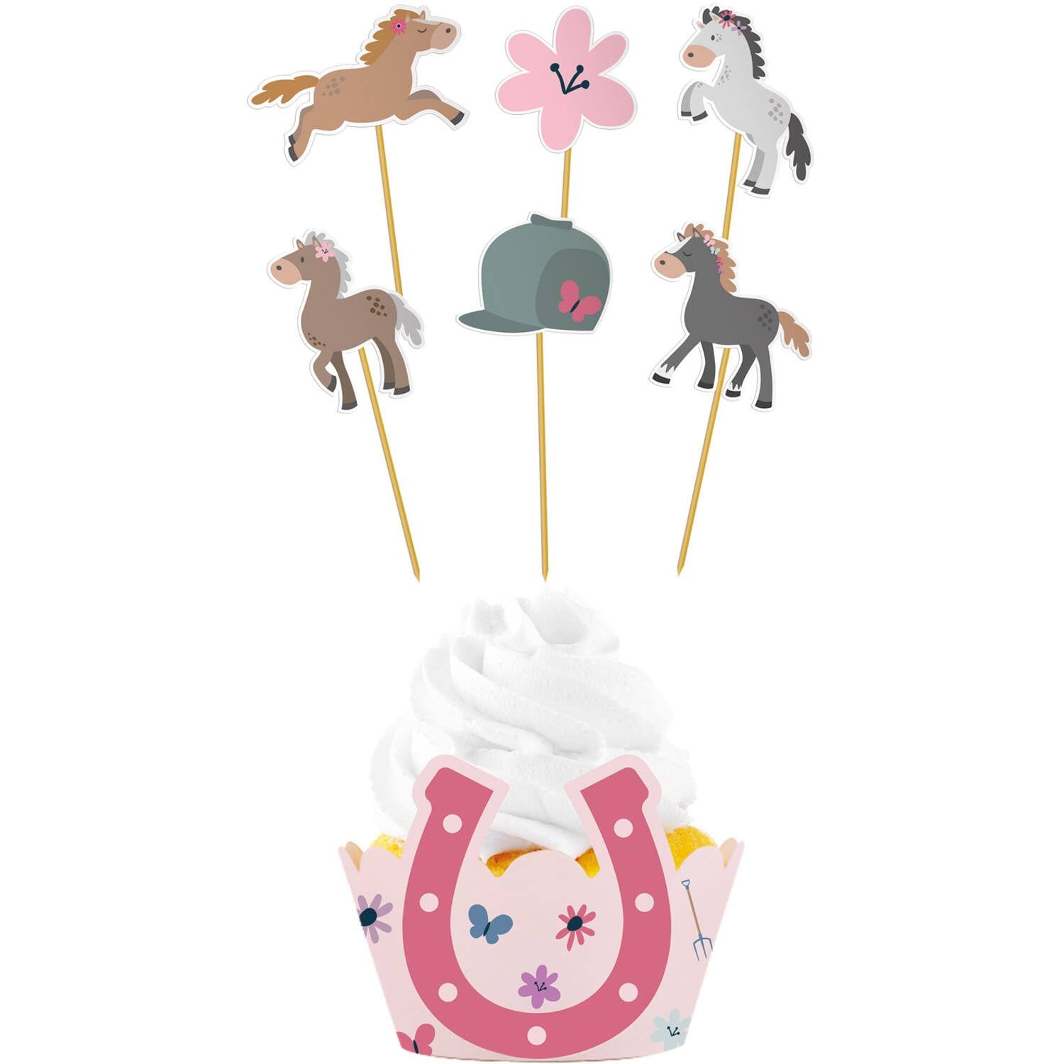 6 chevaux décoratifs pour cupcakes