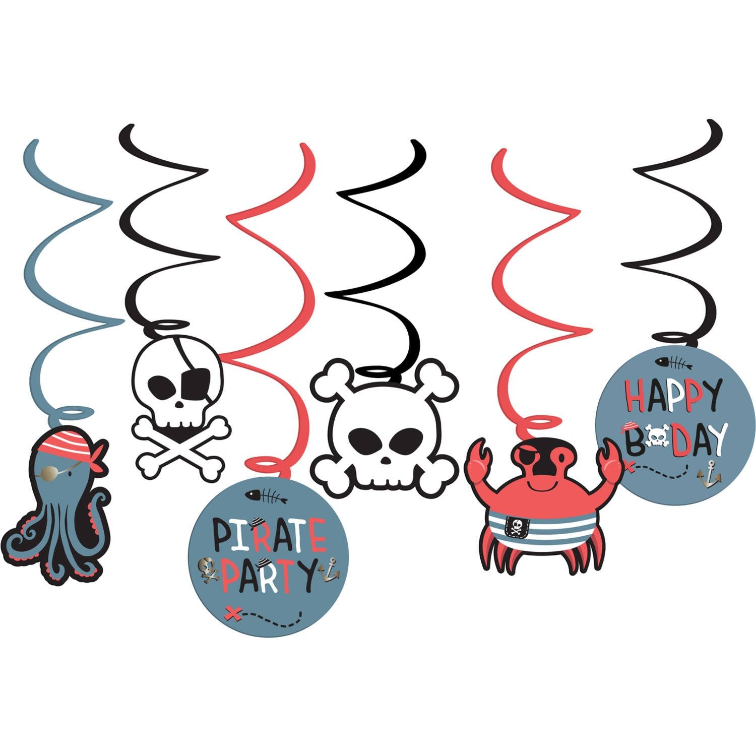 6 décorations suspendues de pirates