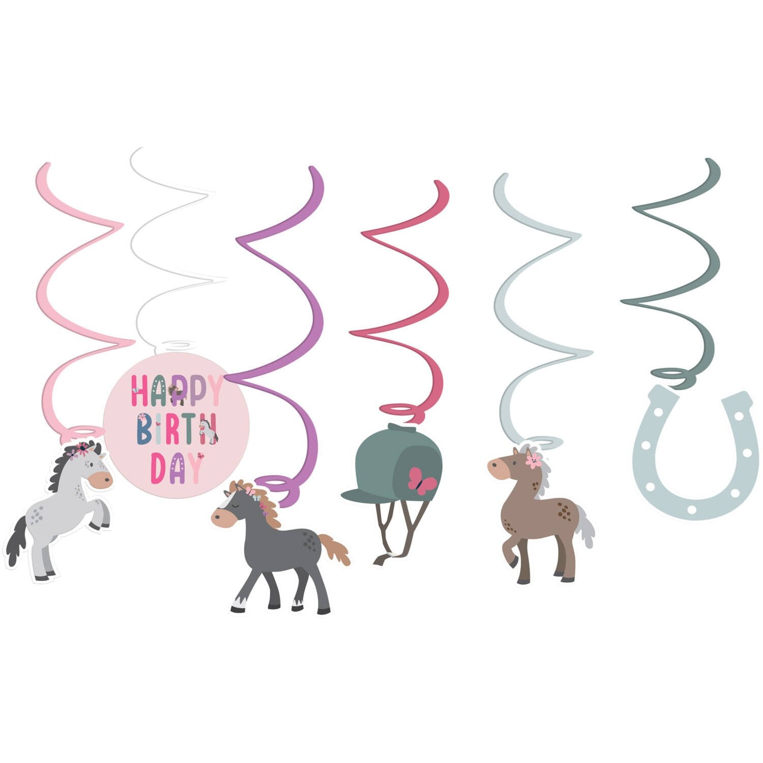 6 décorations de chevaux suspendus