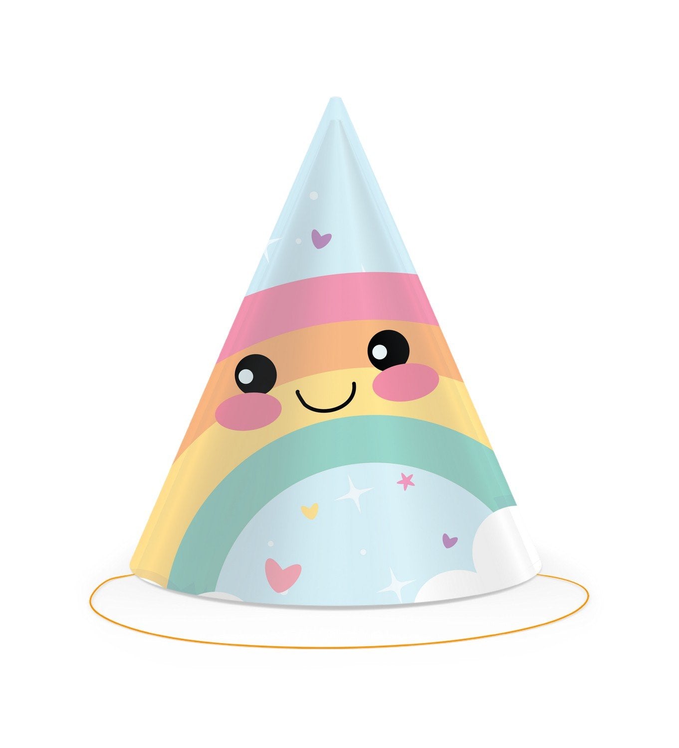 6 CHAPEAUX DE FÊTE ARC-EN-CIEL