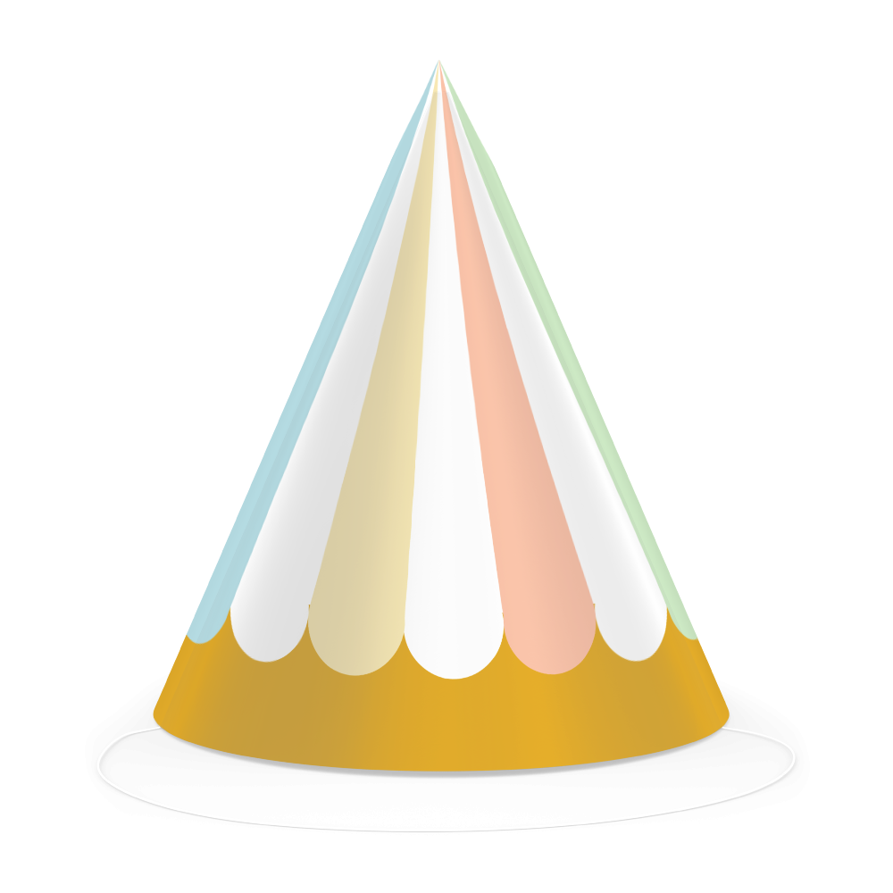 6 chapeaux de fête pastel
