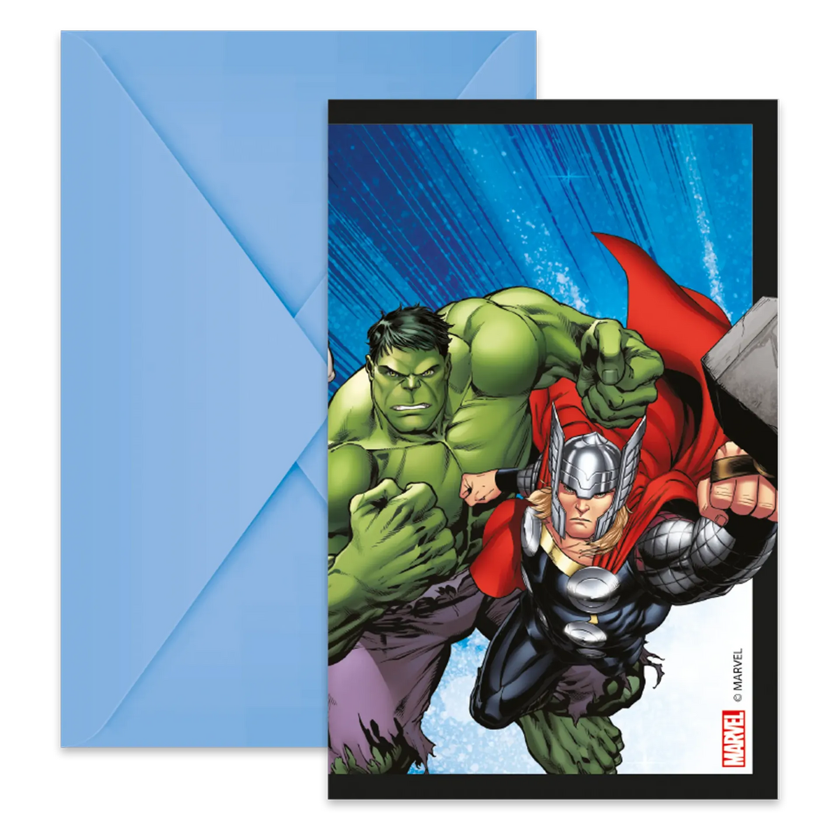 6 INVITATIONS AVENGERS EVERGREEN