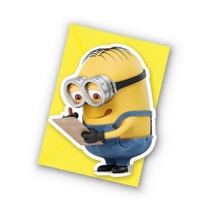 6 INVITATIONS MINIONS