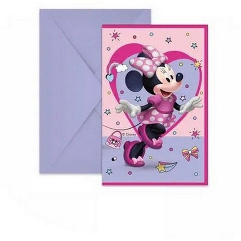 6 invitations Minnie Mouse