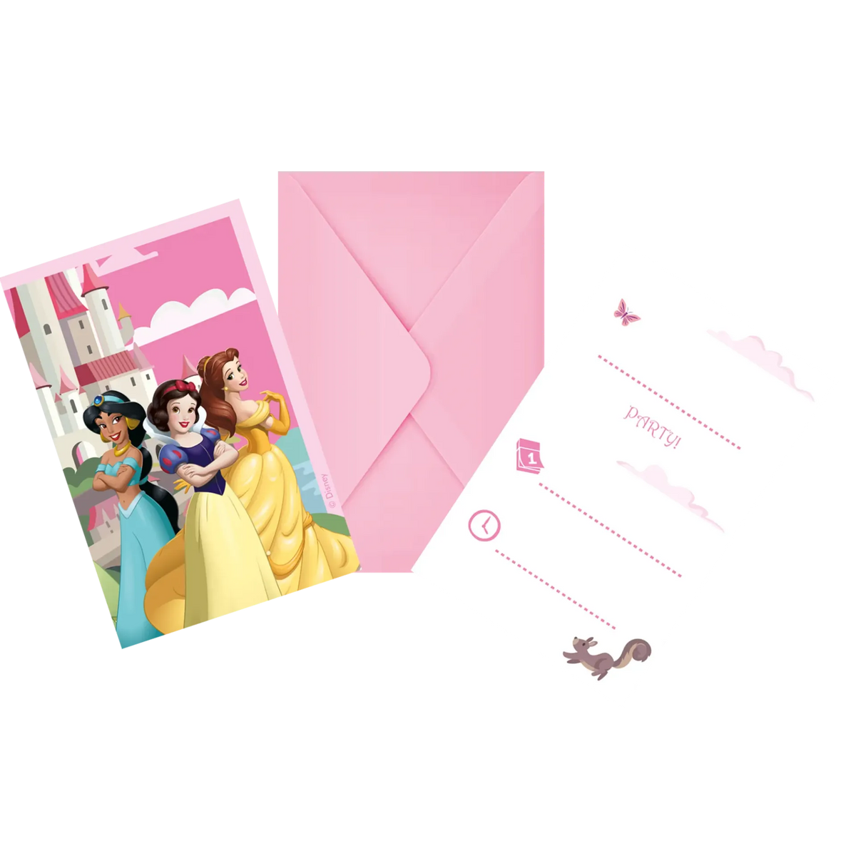 6 INVITATIONS PRINCESSES DISNEY WORLD