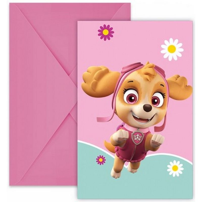 6 INVITATIONS SKYE PAW PATROL