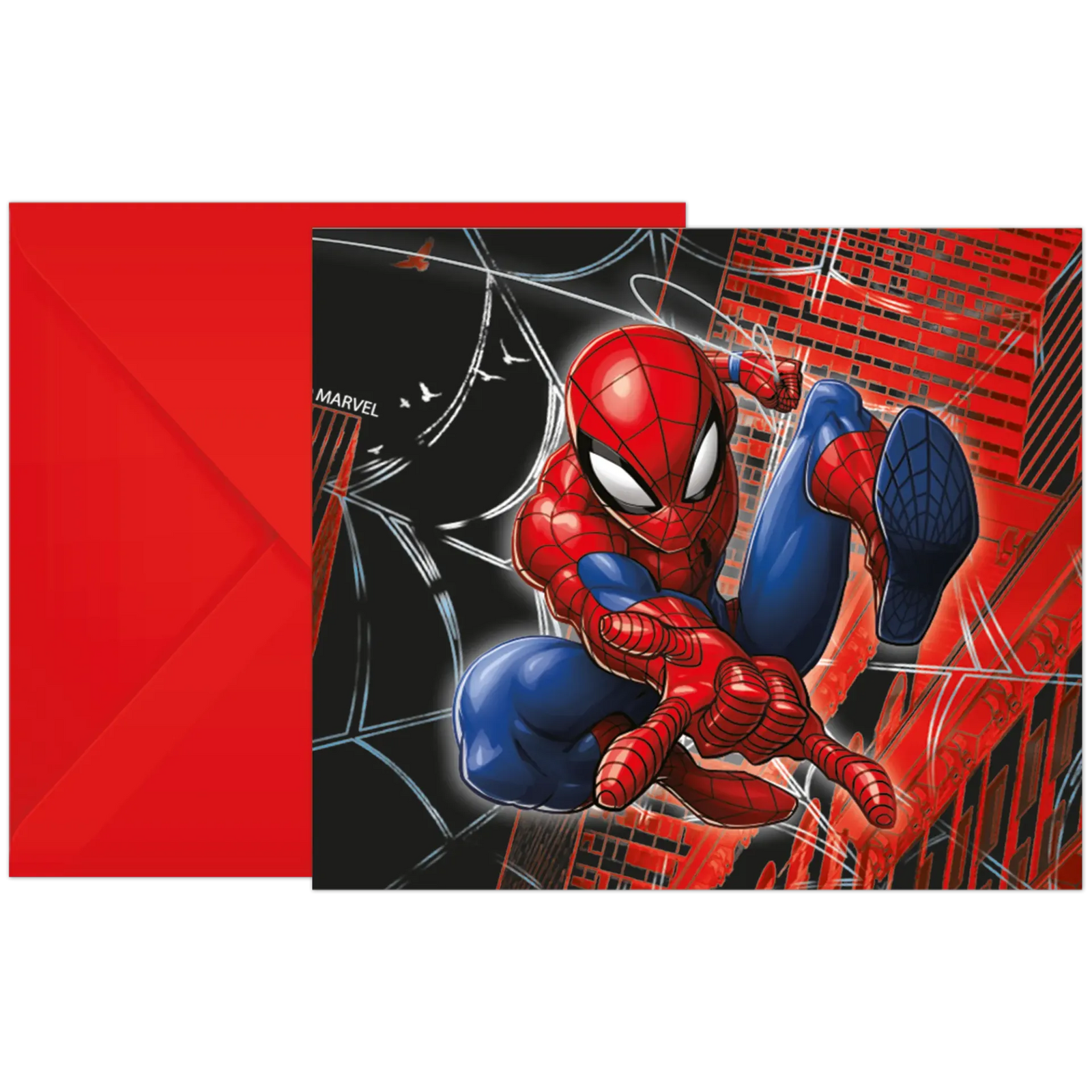 6 INVITATIONS SPIDERMAN WEB