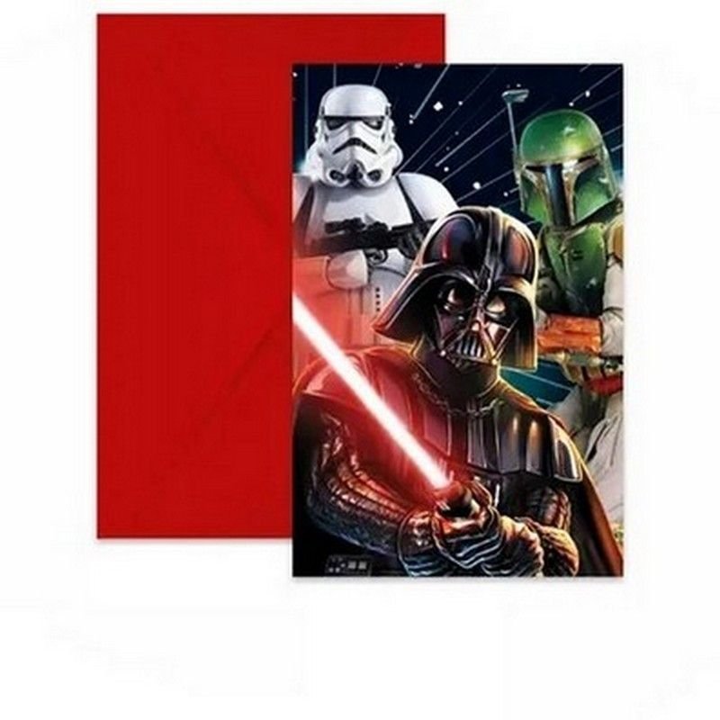 6 INVITATIONS STAR WARS