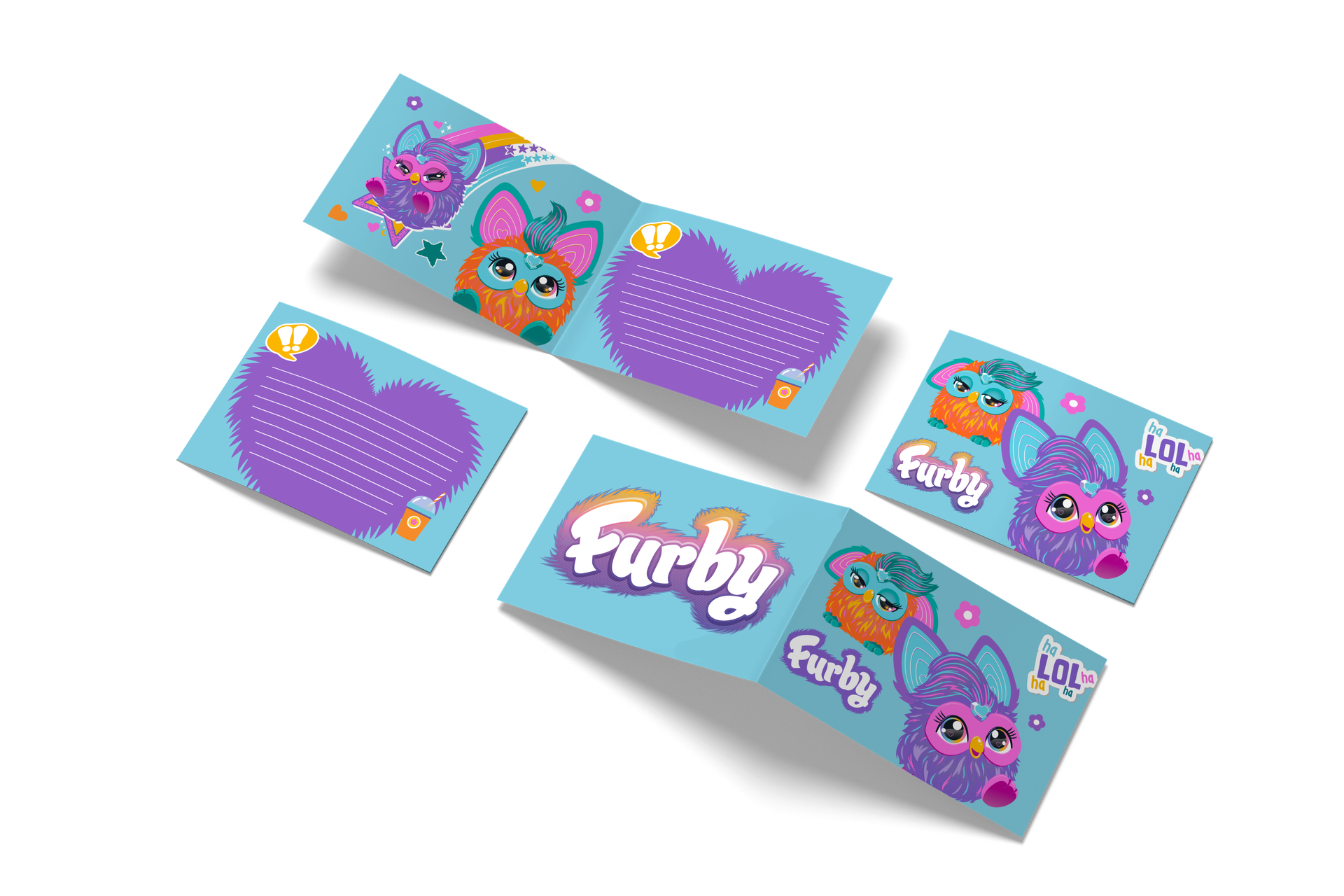 6 invitations Furby