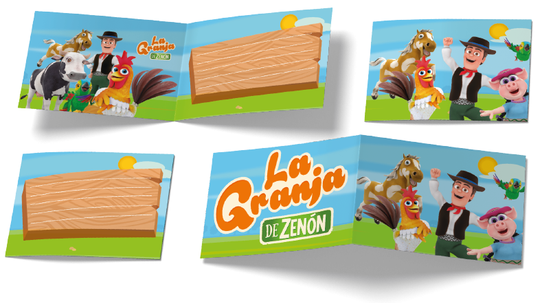 6 invitations Zenon's Farm 240 x 80 mm