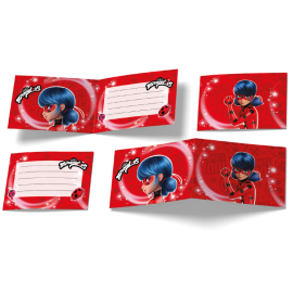 6 inviti a forma di coccinella 240 x 80 mm