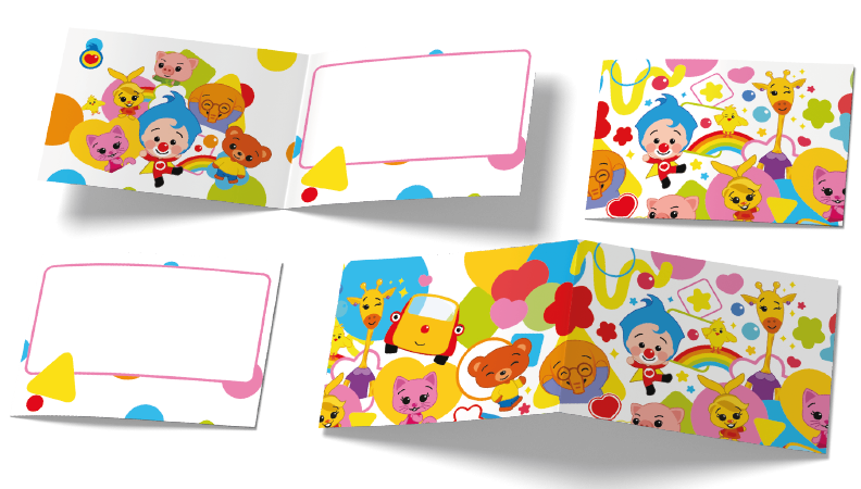 6 invitations Plimplim Clown 240 x 80 mm