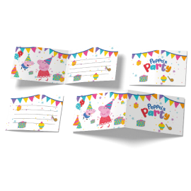 6 invitations Peppa Pig 240 x 80 mm