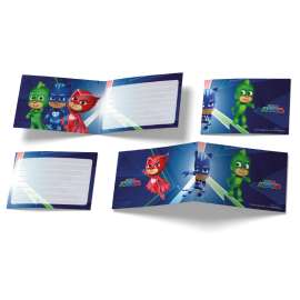 6 invitations Pyjamasques 240 x 80 mm