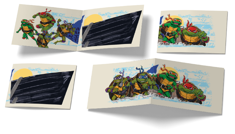 6 invitations Tortues Ninja 240 x 80 mm