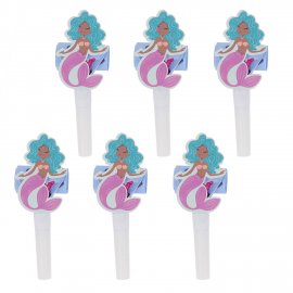 6 sifflets de fête sirène